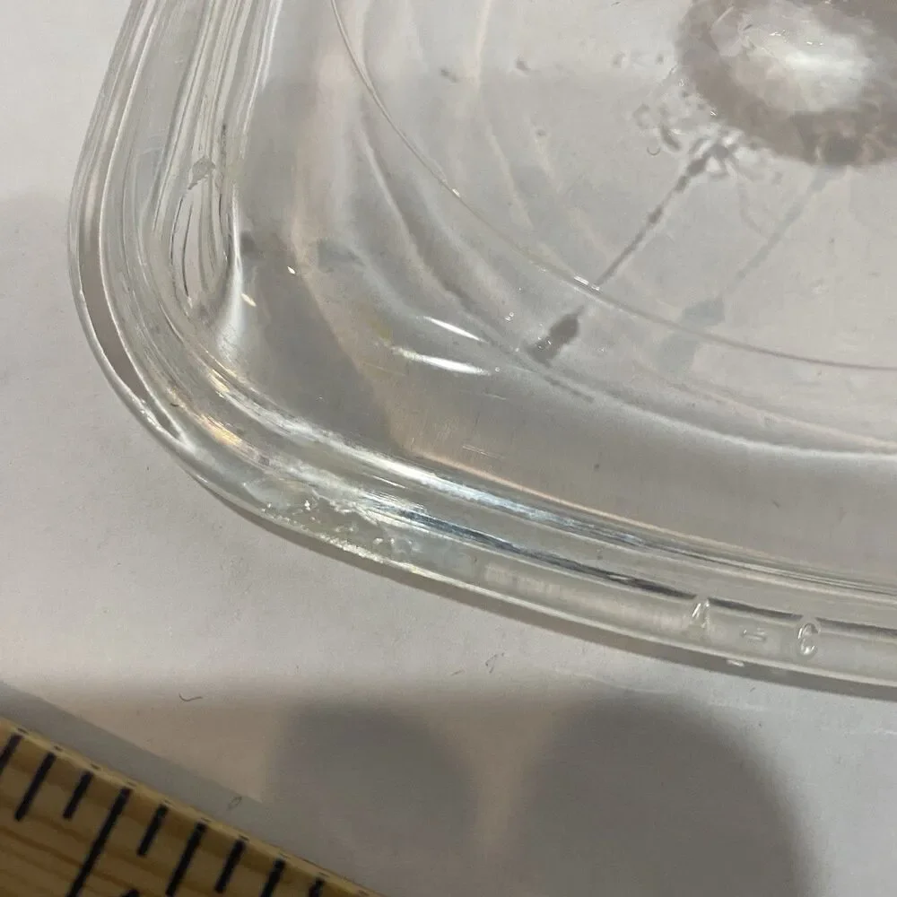 Petite Pan Pyrex Glass Lid P-41-GC for Corning Ware A-6 Square 5”